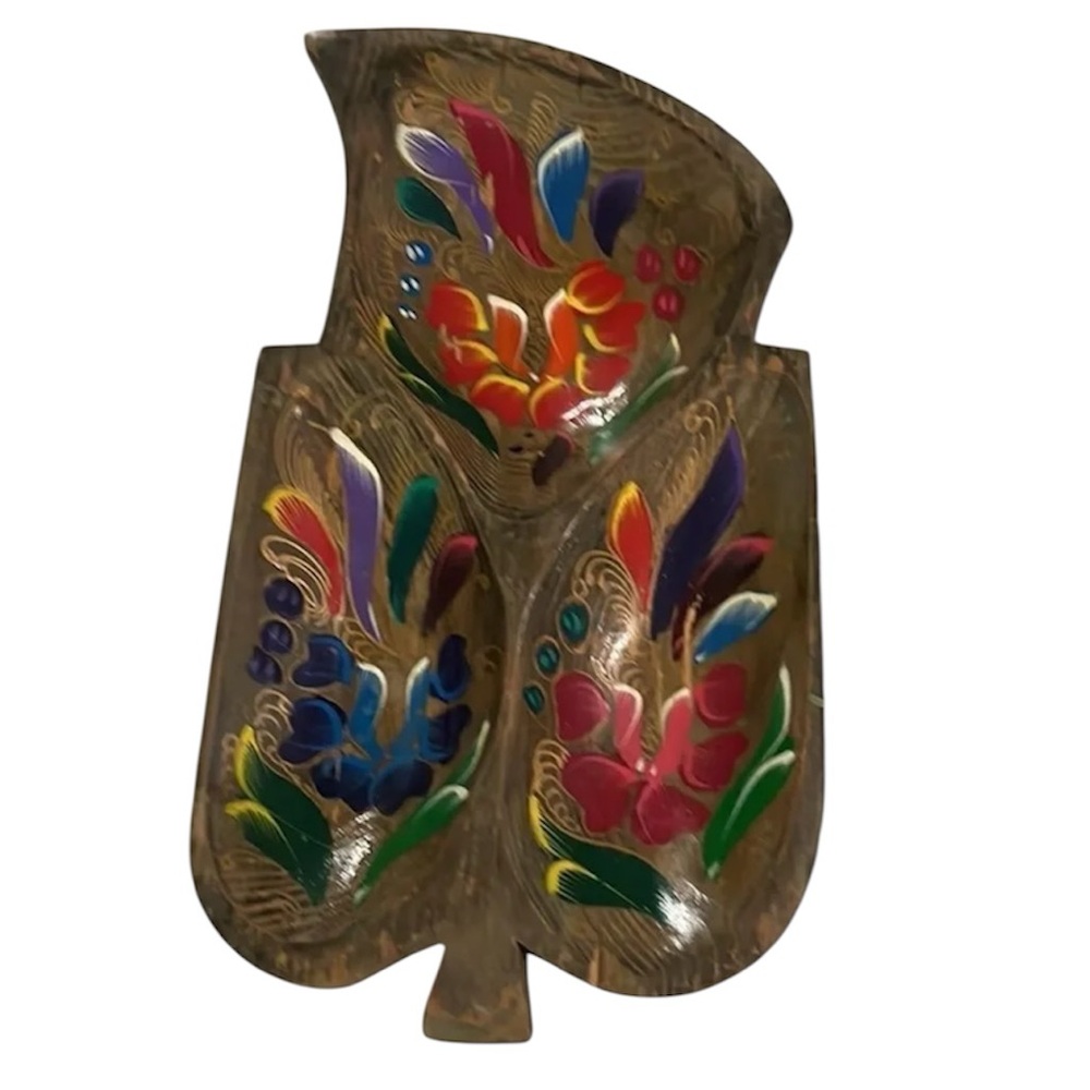 Vintage Wood Painted Art Accent Decor